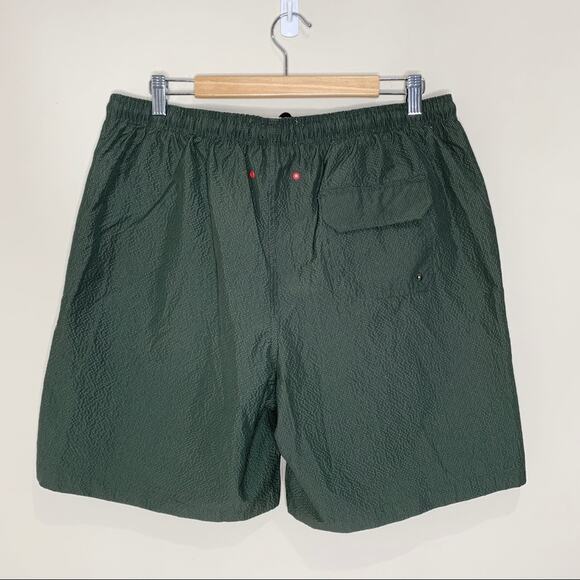 NEW Solid & Striped The Long Classic Swim Trunks (Sz L) Olive Seersucker - Picture 7 of 12